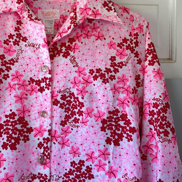 Lilly Pulitzer Vintage “The Lilly” Pink Floral Maxi Shirt Dress - Picture 7 of 16